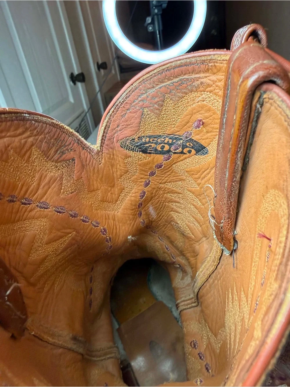Lucchese 2000 Full Quill Ostrich Skin Tan Leather Western Cowboy Boots Sz 7
